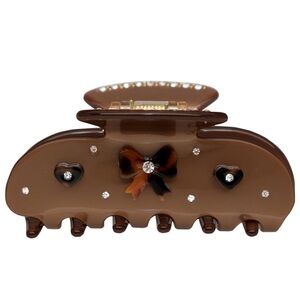 NEW EMI JAY Sweetheart Hair Claw Clip in Cocoa Cashmere